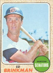 1968 Topps Baseball Cards      049A     Eddie Brinkman White Team Name